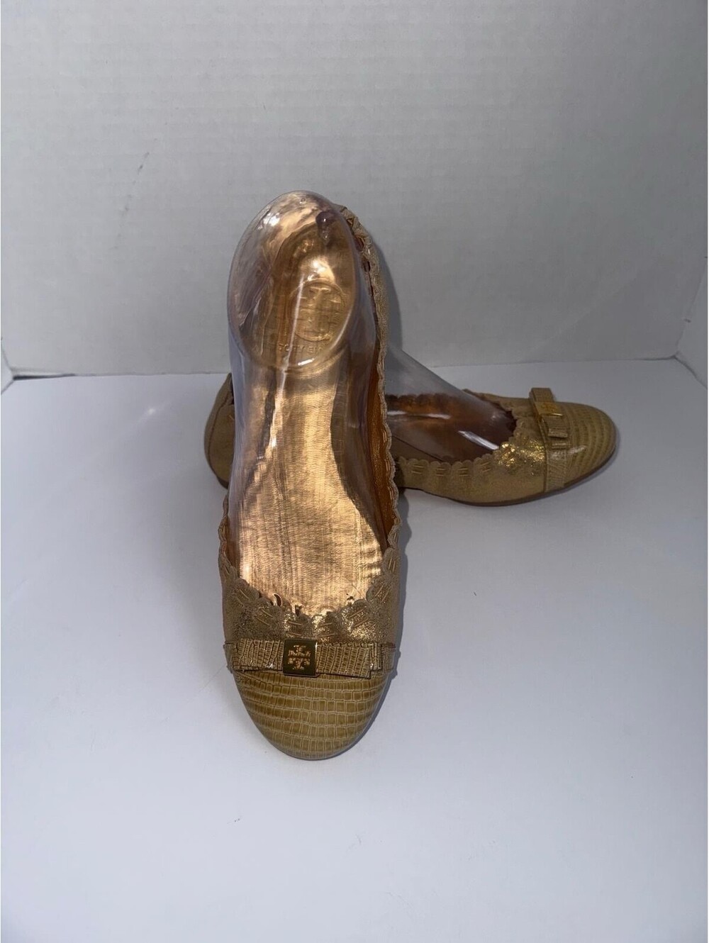 Tory Burch “Romy” Ballet Flats – Gold / Khaki - Slip On | Size 7M